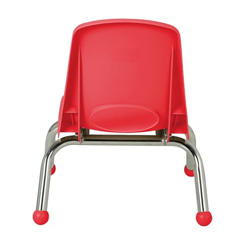 FDP 8" School Stack Chair with Ball Glides, Red, 14749-RD