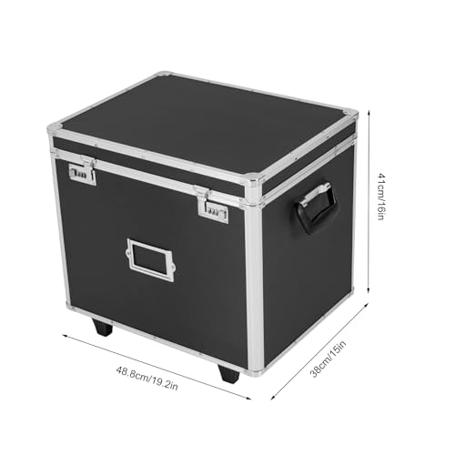 NEATOOM Locking File Storage Box, Rolling File Box with Handle & Wheels, Mobile Busniness Case with Dual-Combination Lock for Home Office