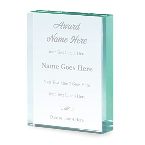 Personalized Plaque - Customized Glass Award Trophy - 7” Tall with Engraving - Custom Award Plaque for Employee Recognition - Choose Your Title: Appreciation, Excellence, Retirement and More