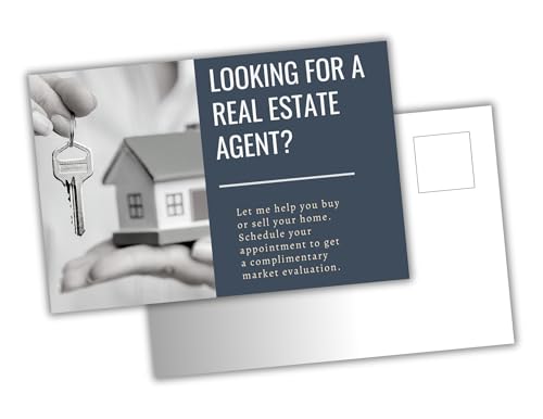50-PCS Real Estate Marketing Postcards for Realtors & Brokers (11"X8.5") | Direct mail Marketing CLIENT BOOSTER Cards | 2 Design Bundle | Reprintable for Every Door Direct Mail Marketing