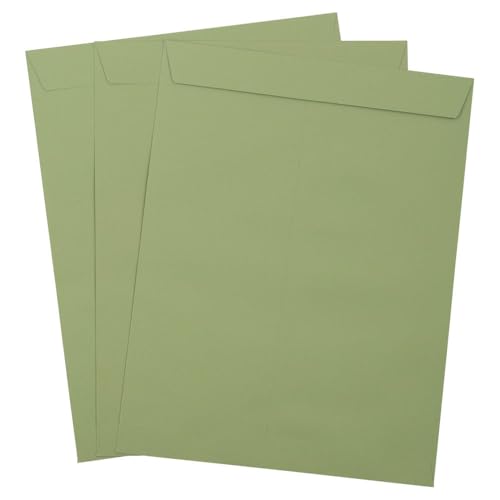 LUXPaper 10 x 13 Open End Envelopes | Peel & Press | Avocado Green | 70lb. Text | 500 Qty