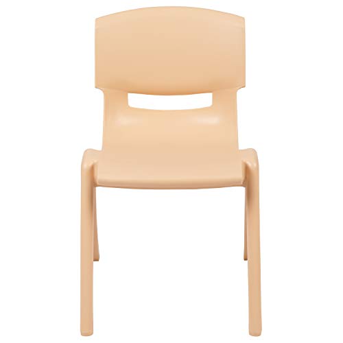 Flash Furniture Whitney 2 Pack Natural Plastic Stackable School Chair with 13.25" Seat Height