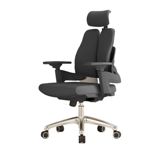 hezhuhe2258 Office Chair Desk Chair, Executive Office Adjustable Seat High Back Rolling with Armrest, Lumbar Support, Headrest Adjustable(Black)
