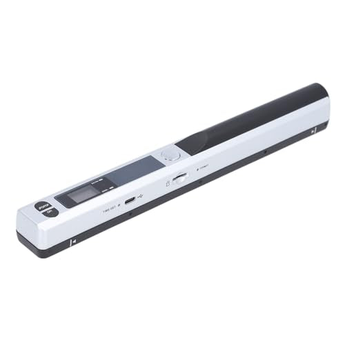 Jelquix Portable Scanner, 900 DPI Handheld Document & Photo Scanner, Small USB Scanning Wand with PDF JPG Format & 32GB Memory Card Support, Ideal for A4 Documents & Image (Silver)