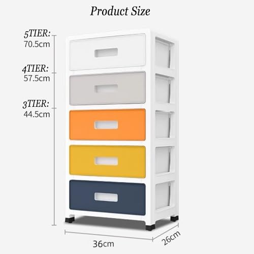 3/4/5-Layers File Sorting Organizer, Paper Sorter，Floor Drawer Office Cabinet,Paper Locker for Home, Classroom, Office, School（Multi-Colored(5tier)