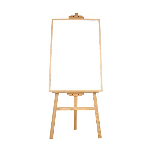 whiteboard Dry Erase Wooden Frame Tripod Display Art Easel for Home Office School Store(Size:50X70CM)