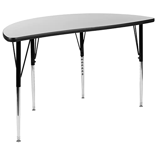 Flash Furniture 47.5 in Half Circle Activity Table, Gray