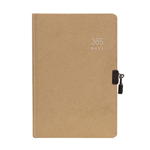 GFHSKRPL Vintage 365 days Notebook diary Planner A5 agenda Organzier 384 pages 100 GSM Kraft paper Sketchbook school supplies stationery(E)
