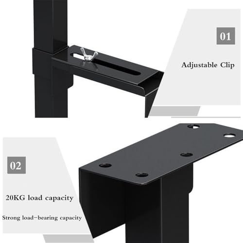 VHDY85KA Office Under Desk PC Holder Mount Adjustable Height and Width CPU Tower Stand Under Desk PC Wall Mount PC Holder Desk PC Tower Stand CPU Holder Accessories(Black)