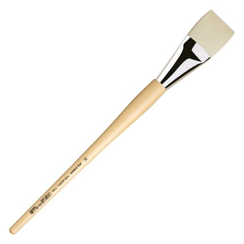 da Vinci Oil & Acrylic Series 7182 Top Acryl Paint Brush, Bright White Synthetic with Long Natural Polished Handle, Size 35