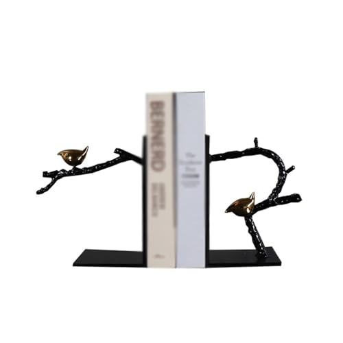 CAOJLjiaxiang-2012 Bookends Home Decorative Birds and Books Vintage Design Resin Bookshelf Bookends Bookend Supports Home and Office Shelf Table Decor Book Ends