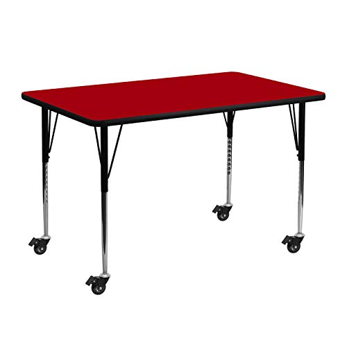 Flash Furniture 18x24 in Rectangular Activity Table, Red