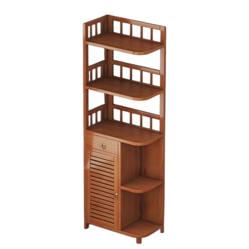 VHDY85KA Bookcase Corner Cabinet, Bedroom, Floor to Ceiling Living Room Side Cabinet, Storage Cabinet, Bookshelf Modern(Natural,Small)