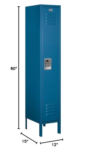 Salsbury Industries 61155BL-U Single Tier 12-Inch Wide 5-Feet High 15-Inch Deep Unassembled Standard Metal Locker, Blue
