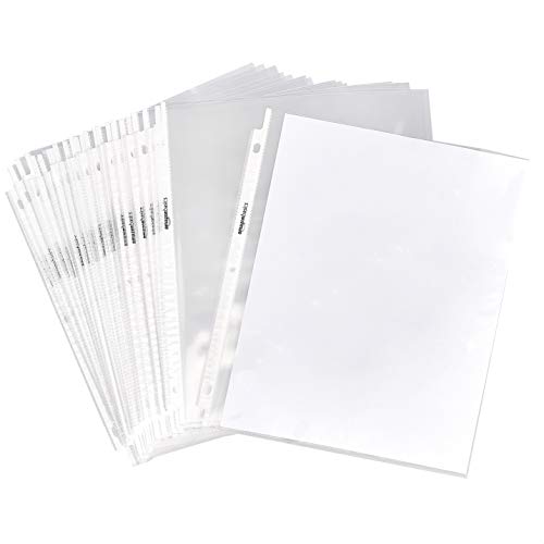 Amazon Basics Sheet Protectors for 3 Ring Binder, Top Loading, Clear Plastic Sleeves, Letter Size, 2000-Pack