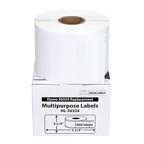 HouseLabels Compatible with Dymo 30334 Labels, 2-1/4" x 1-1/4"