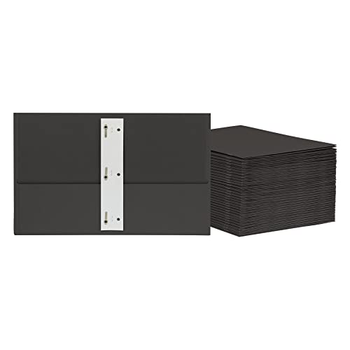 Oxford 2 Pocket Folders w/Prongs, Mega Box of 125, Textured Paper Folders, Black, Letter Size, Essentials for School & Teacher Supplies Lists (57717)