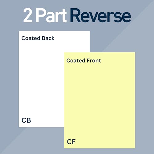 Buck 2 Part Reverse Digital Carbonless Copy Paper, 8.5" x 11" Collated Paper, 5 Ream, 2500 Sheets, 92 Bright, CF Canary/CB White - Ideal for Laser & Digital Printers & Perfect for Quality Duplicates