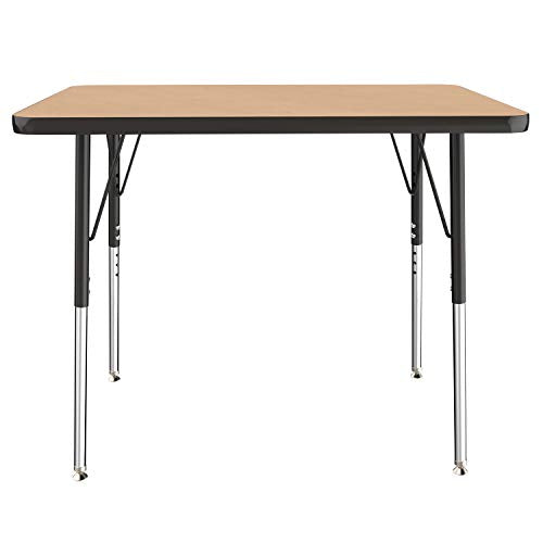 FDP 24" x 36" Rectangle Table with Standard Swivel Glide Legs - Maple/Black