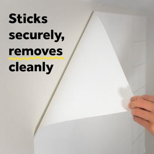 Post-it Dry Erase Whiteboard Film Surface for Walls, Doors, Tables, Chalkboards, Whiteboards, and More, Removable, Stain-Proof, Easy Installation, 4 x 3 ft Roll (DEF4x3)