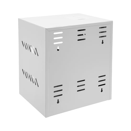 12/20-Unit Charging Cabinet for Laptops & Tablets, Locking Laptop Storage Charging Box, Cell Phone Charging Station for iPad, Tablets for Schools & Offices, Visible Window (White, 12-Unit)