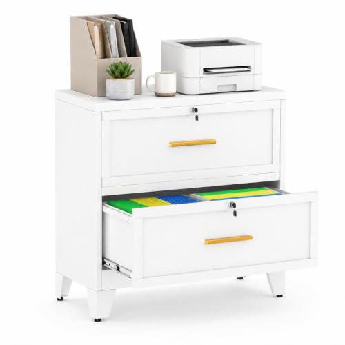 2 Drawer File Cabinet with Lock, Small Filing Cabinet for Home Office