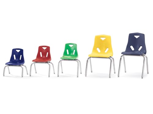 Jonti-Craft Berries 8142JC1131 Stacking Chair with Chrome-Plated Legs, 12" Height, Coastal Blue