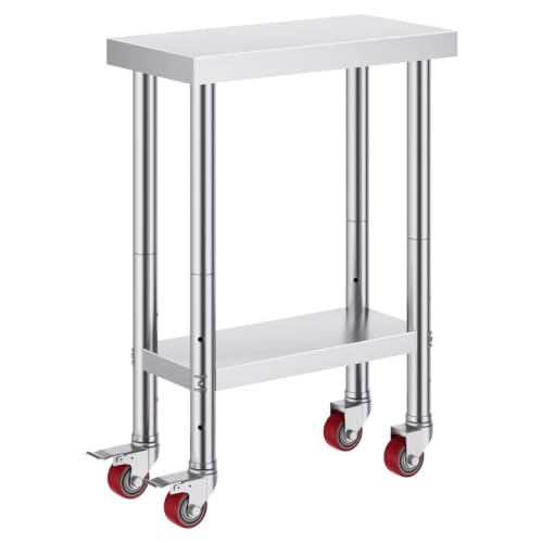 Stainless Steel Work Table 24x12x34in 700lbs Load Capacity