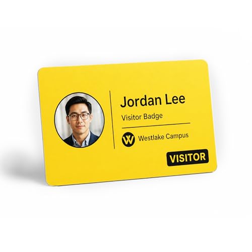 500 Pack - Blank PVC Cards for ID Badge Printers - Graphic Quality Yellow Plastic CR80 30 Mil (CR8030) By Specialist ID - Compatible with Most Photo ID Badge Printers (Yellow)