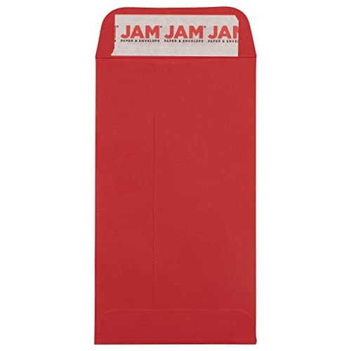 JAM PAPER #5.5 Coin Business Envelopes with Peel and Seal Closure - 3 1/8 x 5 1/2 - Red - 100/Pack