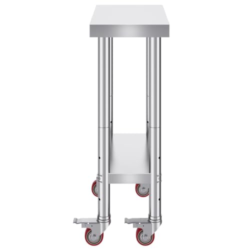 SUS201 Stainless Steel Work Table 24x12x34in 3 Height Levels