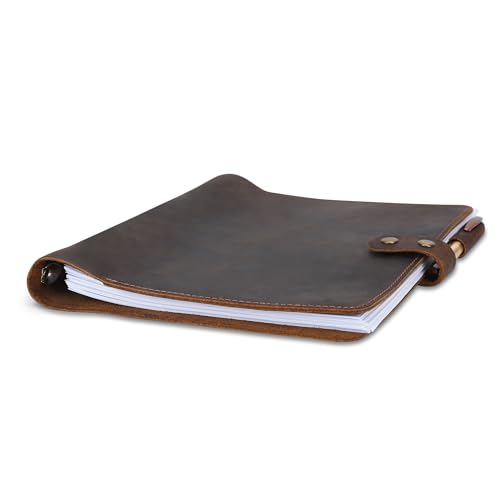 CestAntiQ Leather 3-Ring Binder Portfolio, 8.5x11 in., Brown