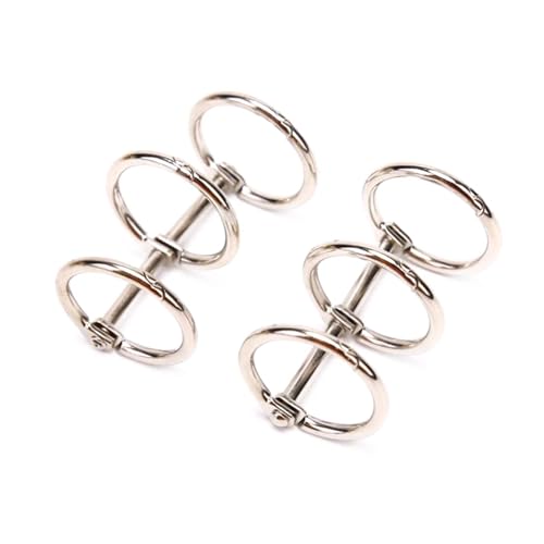 A6 Binder Rings 15Pcs Metal Loose Leaf Book Binder 3 Rings Scrapbook Clips DIY Three-Ring Buckle Calendar Ring for Notebook(Silver)
