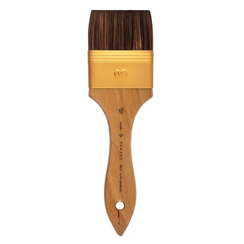 Pan Art Synthetic Wash Brush No. 60 - Ideal for Acrylic and Watercolour Painting - 1 Piece, Beige