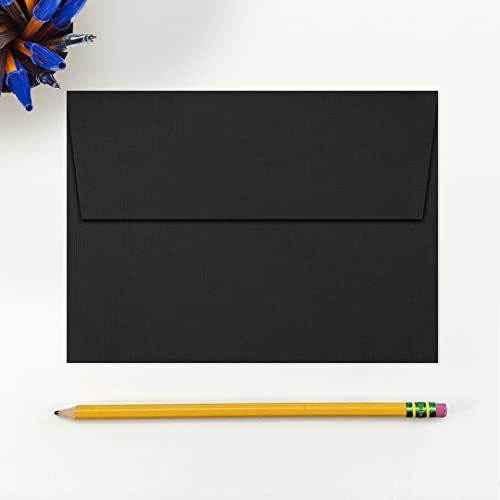 LUXPaper A7 Invitation Envelopes | Peel & Press | 5 1/4" x 7 1/4" | Black Linen | 80lb. Text | 1,000 Qty