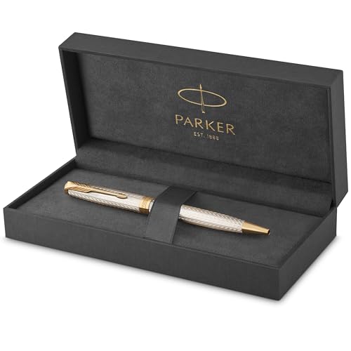 Parker Sonnet Ballpoint Pen, Silver Mistral, Medium Point, Black Ink