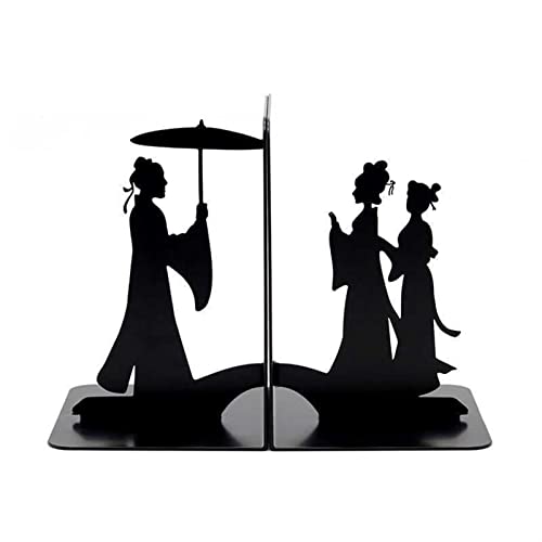Bookends Bookends Decorative Book Ends Metal Black Heavy Duty Bookend Studious Reading Book End Bookshelf Decor for Bedroom Office School Book Display Desktop Organizer Book Holder ( Color : Brass )