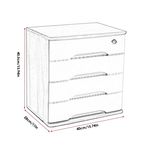 SDVantage Wooden Desktop Storage Box with Lockable Drawers, Office Supplies A4/Receipt File Organizer, Flat File Cabinet (D One Size)