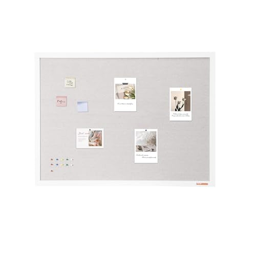 VEVOR 48"x36" White Cork Board with Linen Surface – Stylish Wall-Mounted Bulletin Board for Home, School, Office – Elegant & Functional Noticeboard