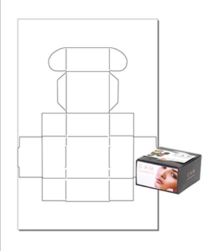 Print-Ready Business Card Box (3-3/4" x 3-5/8" x 2"), Die-Cut on 18" x 12" White 14pt C1S Cover Paper - 100 Sheets (Boxes)