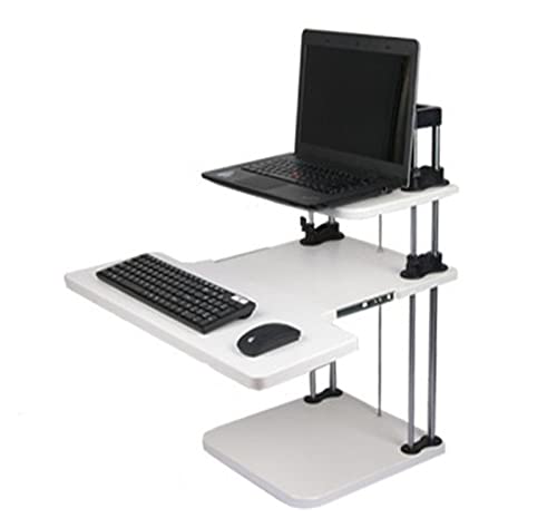 MXJIAYDNX Sit/Stand Desk Riser Three Level Height Adjustable Lightweight Standing Laptop Desk Notebook/Tablet PC/Monitor Holder Stand (White)