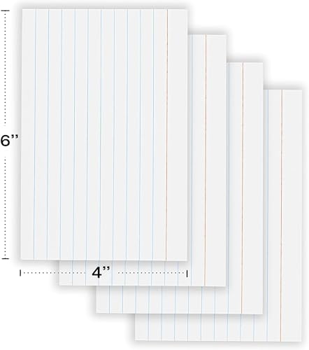Index Cards 4x6 Bulk, (2400 Cards), Notecards 4x6 lined, Blank on Back, Flashcards for School Home and Office, Ruled Index Card, 100 Per Pack, (24 Pack)