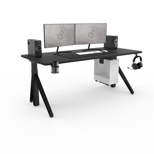 Dezctop Revon Pro Adjustable Standing Desk, 70.9x31.5in, Black Ash