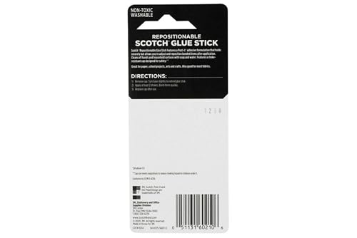 Scotch Restickable Glue Stick – 36-Pack, 0.49 oz Each, Repositionable Adhesive for Paper Crafts, Scrapbooking, and School Projects, Acid-Free, Non-Toxic