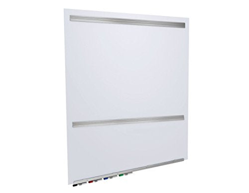 Aria 4'H x 4'W Low Profile 1/4" Glass Whiteboard - Beige - 4 Markers and Eraser