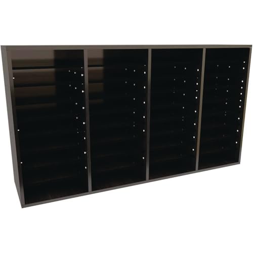 AdirOffice Wooden Adjustable Literature Organizer, 36 Compartment Office Mailbox, or Classroom Literature Organizer, Black