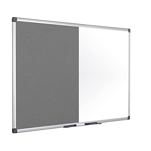 Bi-Office Combination Board Maya, Grey Felt/Magnetic, Aluminium Frame, 90 x 60 cm