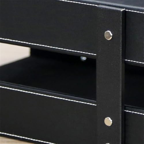File Rack 2-Layer Stackable Tray, Used to Store documents folders Letters Desktop Organization Holder Letter Trays(Black)