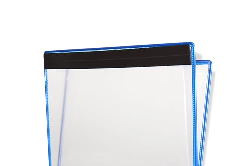 Djois Made by Tarifold 340081 Magnetic Document Holder, Document Holder, A4 Expandable, Magnetic Backing, Blue Frame, Pack of 5