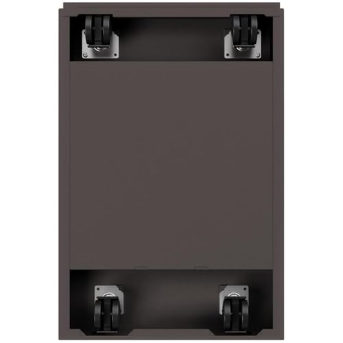Scranton & Co 20" 2-Drawer Metal Mobile Pedestal Filing Cabinet, Espresso Finish, 27.75" H x 15" W x 19.88" D, Durable Steel Construction, Letter-Size File Storage, Hidden Casters, Locking Office